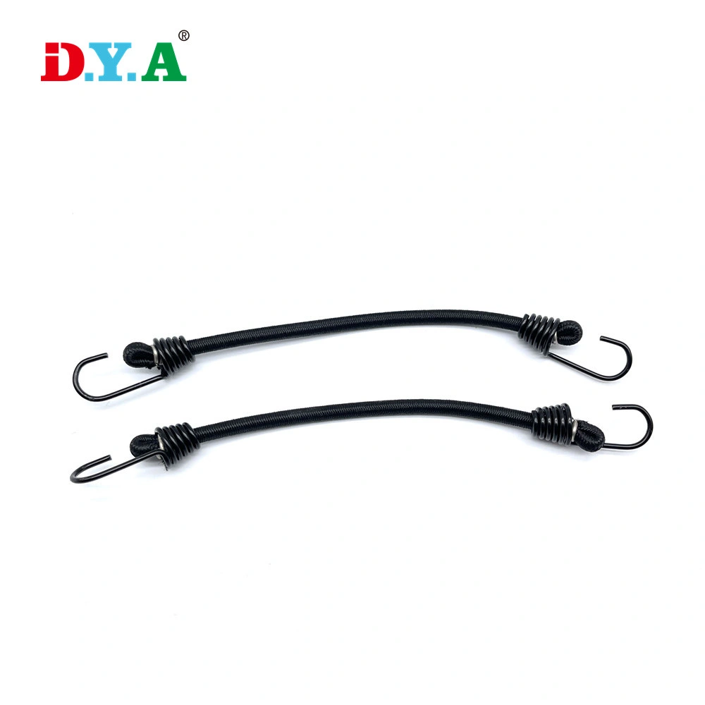 Hot Selling Black Bungee Cord with Durable Metal Hooks