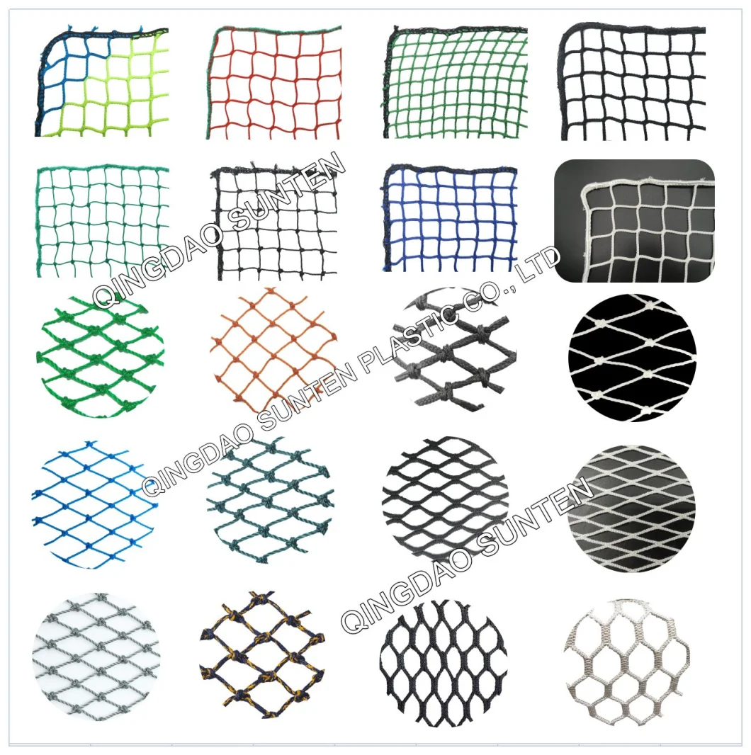 China Manufacturer Portable Heavy Duty Blackish Green Knotted Cargo Net, Fall Arrest Net, Safety Catch Net, Fishing Net, Ski Nets Snow Net