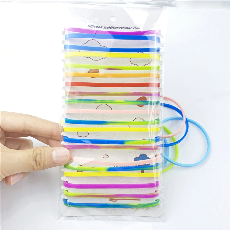 20PCS/Bag Colorful Multifunction Twist Lock Silicone Rubber Round Cable Ties for Bundling and Organizing