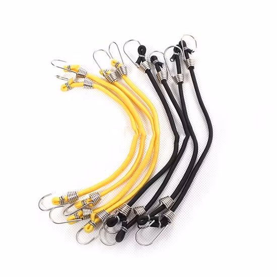 Эластичные резиновые шнуры с металлическими крючками.